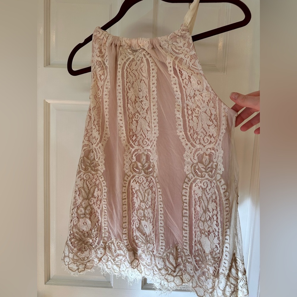 Anthropologie lace floral tank
